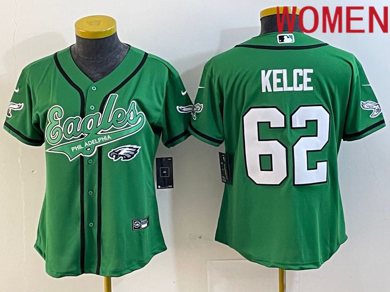 Women Philadelphia Eagles #62 Kelce Green Nike 2023 Co Branding Game NFL Jersey style 3->washington commanders->NFL Jersey